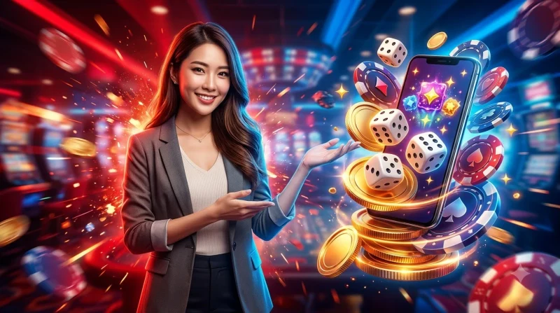 ban-tay-dat-chip-cuoc-len-ban-sic-bo-voi-ba-vien-xuc-xac-gan-do Bàn tay đặt chip cược lên bàn Sic Bo với ba viên xúc xắc gần đó