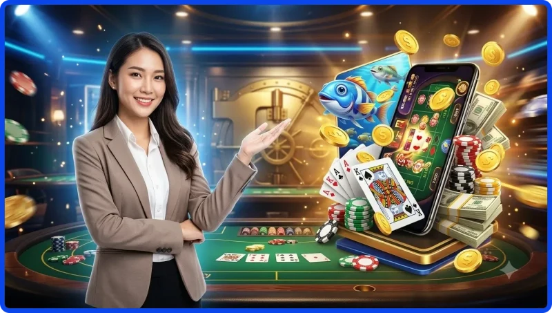 Cá vàng lớn trong game bắn cá VIP WW88 với hiệu ứng ánh sáng neon
