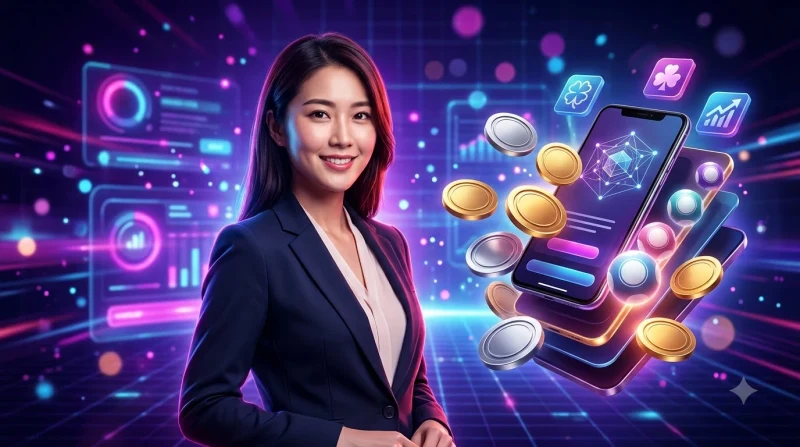 Điện thoại hiển thị giao diện lô xiên online với các quả bóng số và cúp vàng